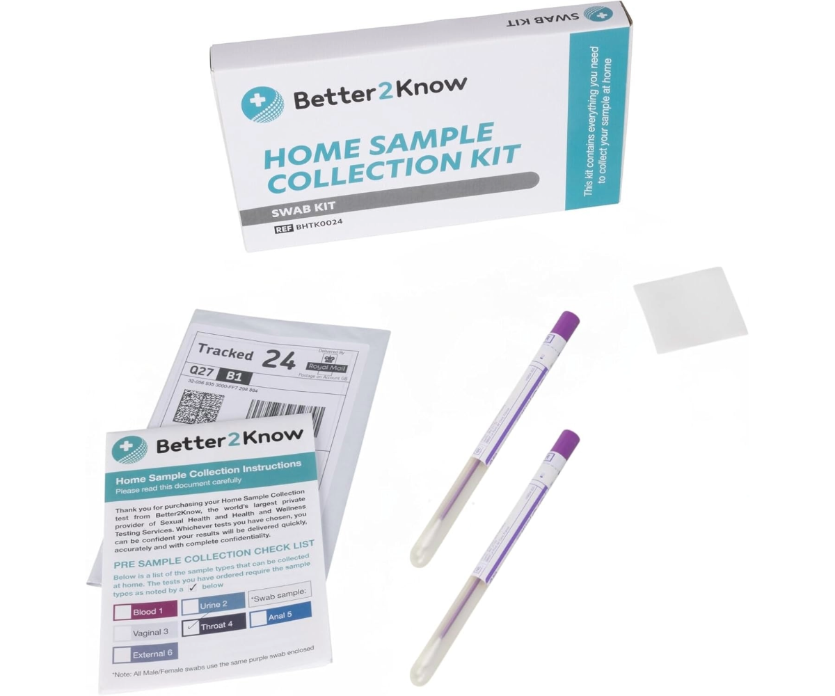 Contents of a two swab home sample collection kit